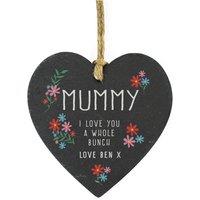 Personalised Memento Company Women's Personalised I Love You A Whole Bunch Hanging Slate Heart in Black