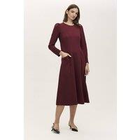 Finery London Women's Felice Ponte Jersey Midi Dress in Wine | Size: 14
