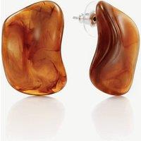 MUCHV Women's Brown Resin Statement Stud Earrings