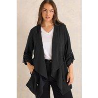 Evans Women's Lightweight Waterfall Jacket in Black | Size: 16