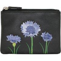 Mala leather Women's Amana Cornflower Leather Coin Purse in Black