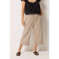 Yours Women's Cropped Denim Trousers in Natural | Size: 16