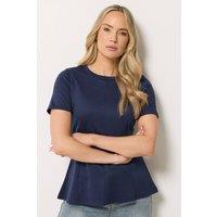 Long Tall Sally Women's Tall Seam Front Peplum Top in Dark Navy | Size: 16
