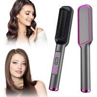 Nordara Women's Purple Electric Hair Straightener Brush Negative Straightening | Size: 1