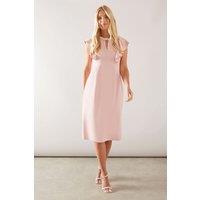 Wallis Women's Petite Bead Detail Tailored Pencil Dress in Blush | Size: 14