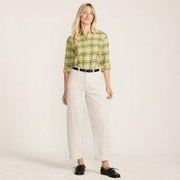 Lands' End Women's Petite Corduroy Barrel Leg Jeans in Ivory | Size: 12