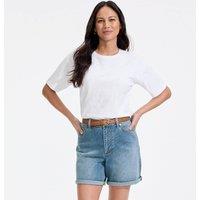Lands' End Women's Soft Denim Shorts, 7 inch in Blue | Size: 14-16