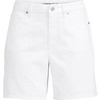 Lands' End Women's Plus Soft Denim Shorts, 7 inch in White | Size: 22