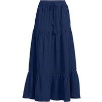 Lands' End Women's Cotton Cheesecloth Skirt in Navy | Size: 12
