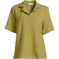 Lands' End Women's Cotton Cheesecloth Shirt in Green | Size: 10
