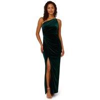 Adrianna Papell Women's Velvet Column Gown in Dark Green | Size: 18