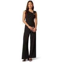 Adrianna Papell Women's Knit Crepe Jumpsuit in Black | Size: 14