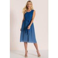 Klass. Women's Sleeveless Pleated Ombre Dress in Blue | Size: XL