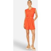 Yumi Women's Utility Style Playsuit in Tangerine | Size: 8