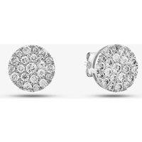 T.H.Baker Women's 9ct White Gold 1.00ct Brilliant Cut Diamond Cluster Stud Earrings TH0123800 in Silver