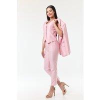 LuvForever Fashion Women's Blush Pink 3-Piece Trouser Suit in Pale Pink | Size: 10