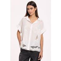 House of Holland Women's White Palm Lace Cotton Shirt