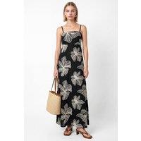 Lovedrobe Women's Floral Embroidery Trapeze Midaxi Dress in Black | Size: 18