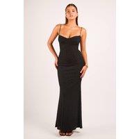 Jaded Rose Women's Taria Black Floral Flocked Corset Bustier Maxi Dress | Size: 14