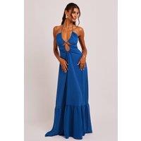Jaded Rose Women's Tam Cobalt Blue Keyhole Detail Plunge Maxi Dress | Size: 14