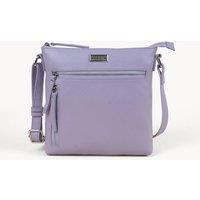 Assots London Women's RUE' Soft Pebble Grain Leather Crossbody Bag in Lilac