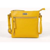 Assots London Women's RUE' Soft Pebble Grain Leather Crossbody Bag in Bright Yellow