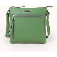 Assots London Women's RUE' Soft Pebble Grain Leather Crossbody Bag in Bright Green