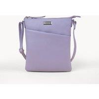 Assots London Women's 'LINBY' Pebble Grain Leather Crossbody Sling Bag in Lilac