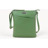 Assots London Women's 'LINBY' Pebble Grain Leather Crossbody Sling Bag in Bright Green