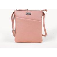 Assots London Women's 'LINBY' Pebble Grain Leather Crossbody Sling Bag in Peach