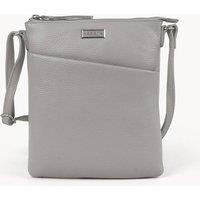 Assots London Women's 'LINBY' Pebble Grain Leather Crossbody Sling Bag in Grey
