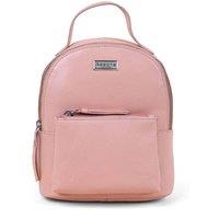 Assots London Women's Betty' Zip Top Mini Pebble Grain Leather Backpack in Peach