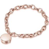 LOVELOX Lockets Women's Links Round Locket Bracelet in Rose Gold