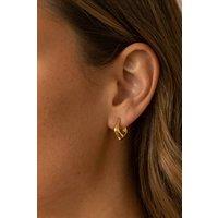 MUCHV Women's Sculpted Hoop Earrings in 18k Gold or Silver