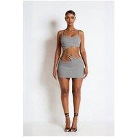 LEMONLUNAR Women's The Mimi Grey Diamante Bandage Two-Piece | Size: 4