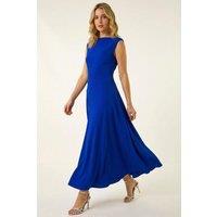Roman Women's Fit & Flare Midi Dress in Royal | Size: 10