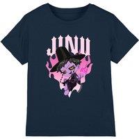 Netflix Kpop Demon Hunters Jinu Demon Heart Flames Kids T-Shirt, Navy | Size: 12-13 Years