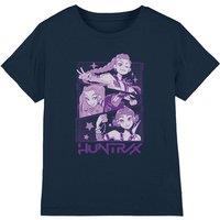 Netflix Kpop Demon Hunters Huntrix Huntrx Manga Panels Trio Kids T-Shirt, Navy | Size: 9-11 Years