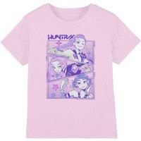 Netflix Kpop Demon Hunters Anime Huntrix Huntrx Kids T-Shirt, Pink | Size: 9-11 Years