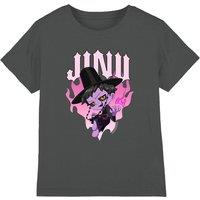 Netflix Kpop Demon Hunters Jinu Demon Heart Flames Kids T-Shirt, Charcoal | Size: 9-11 Years