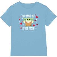 Disney Star Wars You Make My Heart Grogu Kids T-Shirt, Light Blue | Size: 9-11 Years