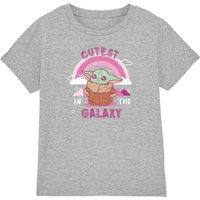 Disney Star Wars Grogu Cutest In The Galaxy Kids T-Shirt, Athletic Heather in Light Grey | Size: 5-6 Years