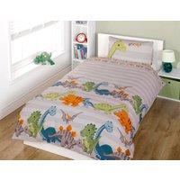 Rapport Home Dinosaur Polycotton Kids Duvet Cover Set with Pillowcase | Size: Single