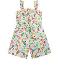Frugi Girl's Laurel Playsuit in White | Size: 3-4 Years