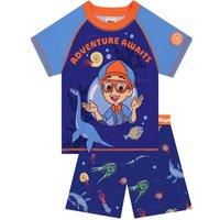 Blippi Boy's Dinosaur Rash Guard & Swim Shorts in Blue | Size: 3-4 Years