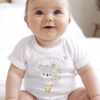 Aye Do Gifts Personalised 1st Fathers Day Koala Baby Outfit: Vest in White | Size: 0-3 m