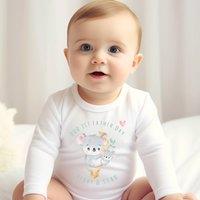 Aye Do Gifts Personalised 1st Fathers Day Koala Baby Outfit: Baby Grow in White | Size: Newborn