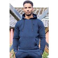 Enzo Men's Regular Fit Pullover Hoodie in Navy | Size: Small
