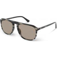 Police Men's SPLE06-5606K3 Square/Rectangle Sunglasses in Brown