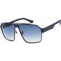 Police Men's SPLL08M-63S72P Square/Rectangle Sunglasses in Blue